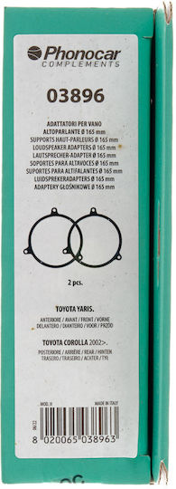 Phonocar Βάσεις Ηχείων Μπροστινές και Πίσω 165mm για Toyota Corolla / Yaris 2τμχ
