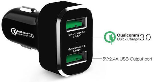 RAM Mount Încărcător Auto 36W Încărcare Rapidă cu Porturi: 2xUSB