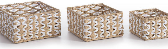 Nef-Nef Homeware Vinci Складова Кошница От Слама Бежова 20x20x11см Nef-Nef Homeware Vinci Складова Кошница От Слама Бежова 20x20x11см