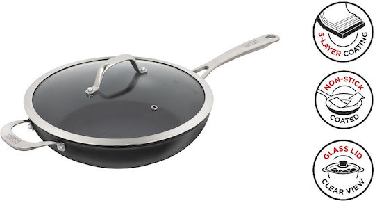 Kuhn Rikon Easy Pro Saute Pan from Aluminum with Lid with Non-Stick Interior Coating 28cm