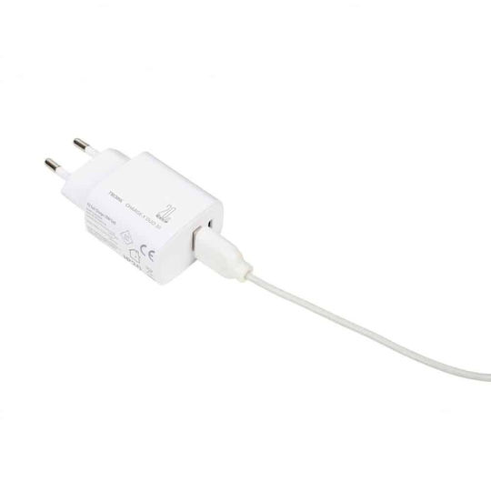Troika Charger GaN with USB-A Port and USB-C Port and Cable USB-C 20W Power Delivery Whites (Charge-X Duo 20)