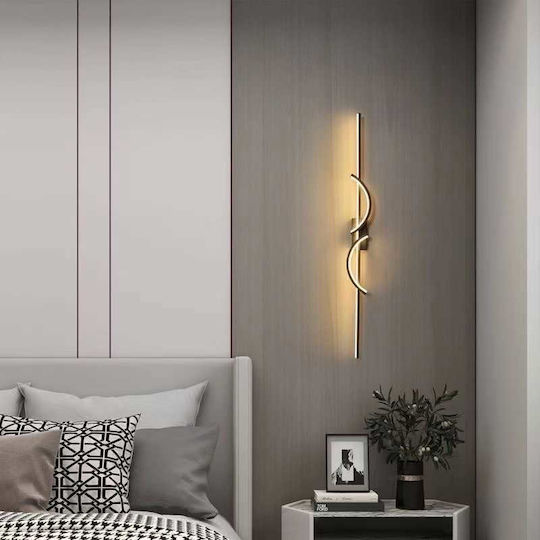 H12 Modern Wall Lamp with Integrated LED and Warm White Light Black 11x11x12cm