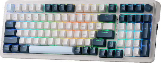 Redragon Eisa K686WB RGB Pro Ασύρματο Gaming Πληκτρολόγιο με RGB φωτισμό (Αγγλικό US) Λευκό