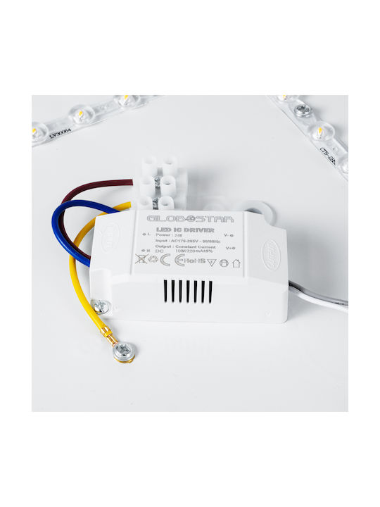 GloboStar Outdoor Ceiling Flush Mount with Integrated LED in White Color 61010