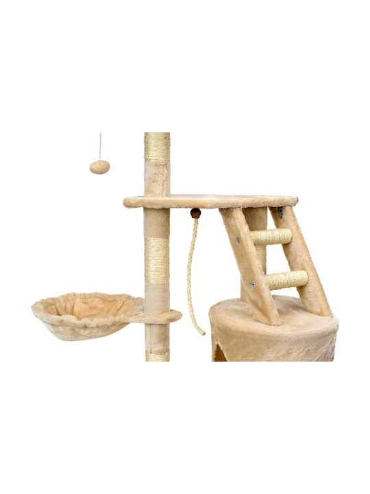 Funfit Stâlp pentru zgâriat pisici Copaci pentru pisici Bej 5 niveluri
