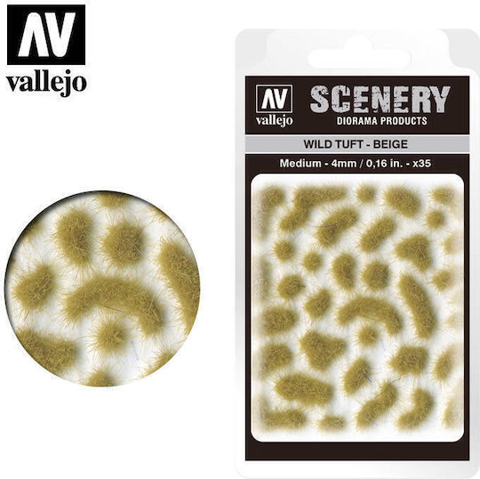 Acrylicos Vallejo Завод Макет Medium Scenery - Wild Tuft – Beige 4ммx3.5бр 35бр