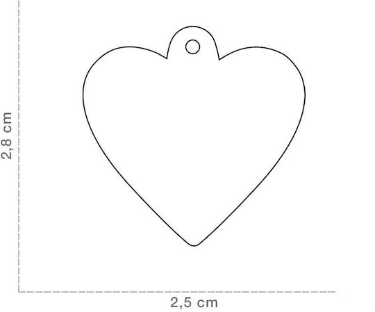 My Family Dog ID Tag Heart Red Metal 4x2cm Personalized