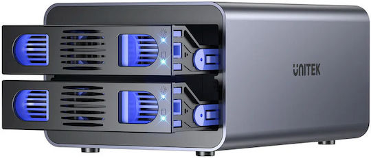 Carcasă pentru unități de stocare Unitek USB-C 2-bay Externă Sata Hdd Enclosure Raid S1308c