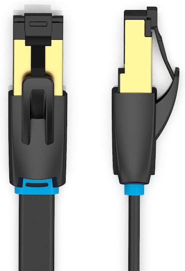 Vention Flat S/FTP Cat.8 (40Gbps) Καλώδιο Δικτύου Ethernet 0.5m Μαύρο