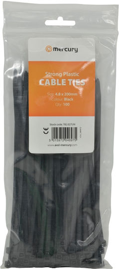 Mercury Cable Ties 4.8x200mm Black 782.027uk