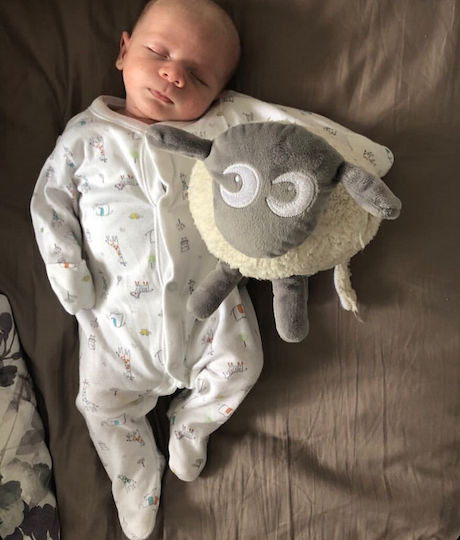 Sweet Dreamers Sleep Toy Ewan Deluxe Lamb made of Fabric with White Noise, Light, and Cry Sensor for 0++ Months