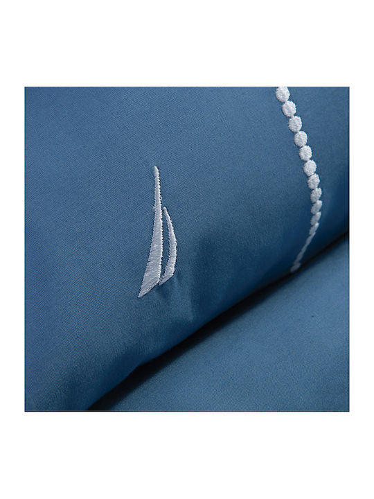 Nef-Nef Homeware Nautica Wave Solid Σετ Σεντόνια Υπέρδιπλα 240x270εκ. Blue (4τμχ)