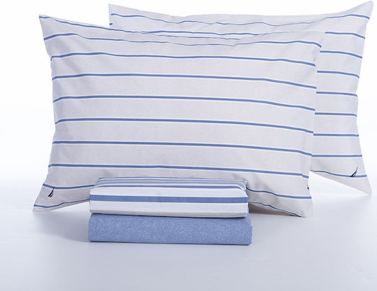 Nef-Nef Homeware Сет Чаршафи Двойни 200x270см. Nautica Ocean Ocean Denim 4бр