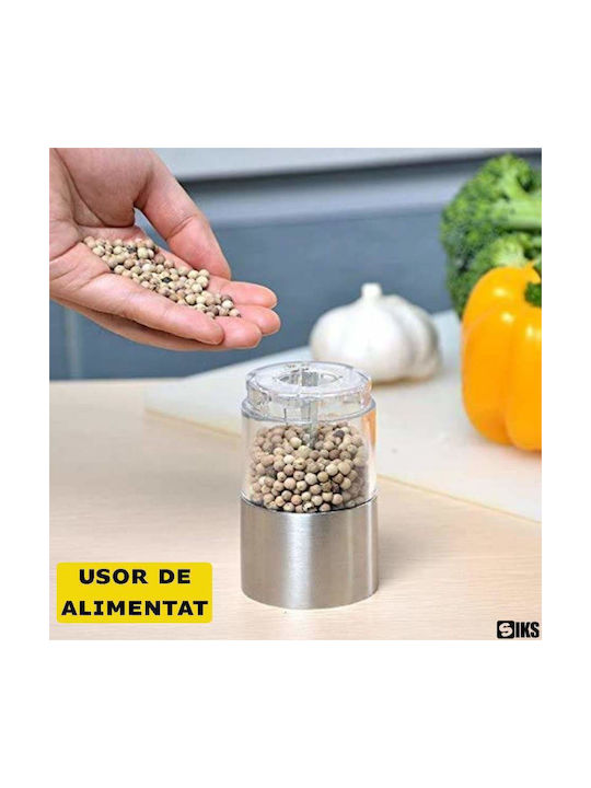Ηλεκτρικός Μύλος Αλατιού Inox σε Ασημί Χρώμα 5cm