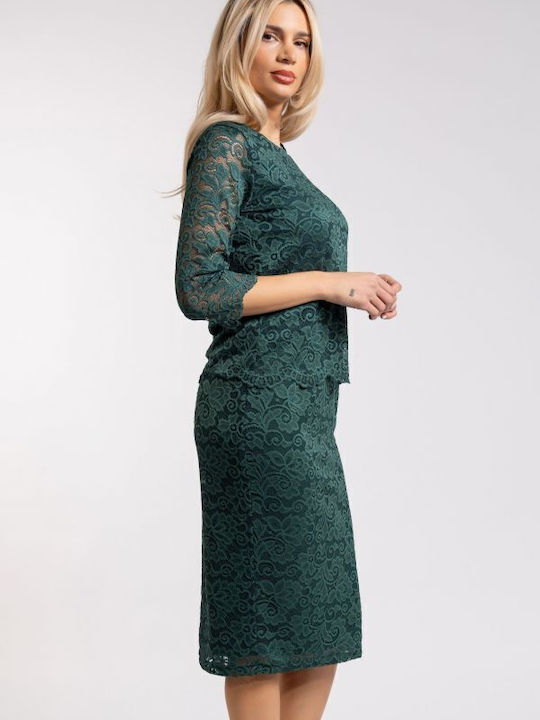 Damen Bluse mit Spitze Green