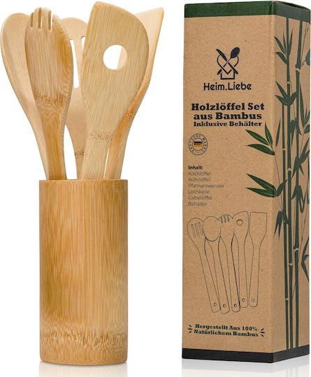 Σετ Bamboo Εργαλείων Μαγειρικής 8τμχ Μπεζ