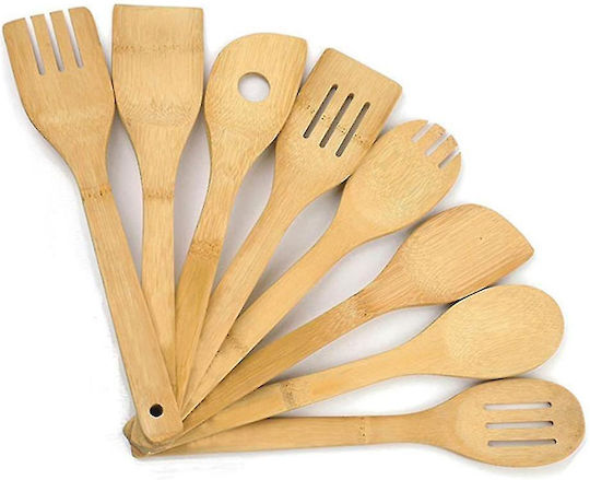 Σετ Bamboo Εργαλείων Μαγειρικής 8τμχ Μπεζ