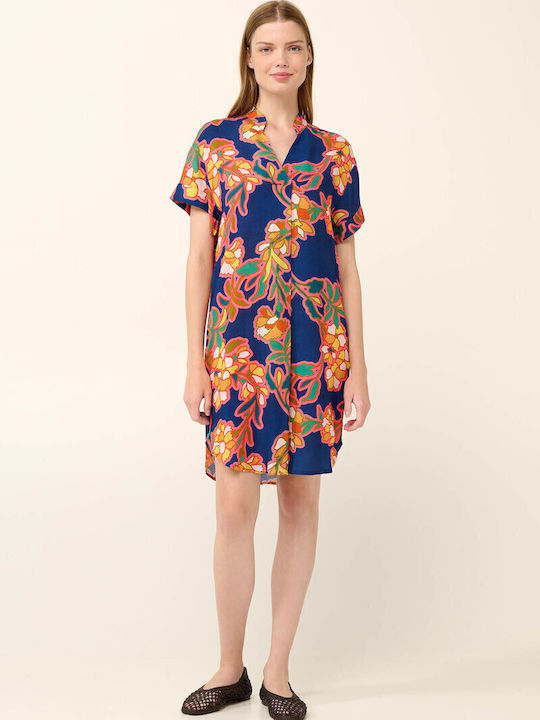 Summer Mini Wrap Dress Blue Lapis