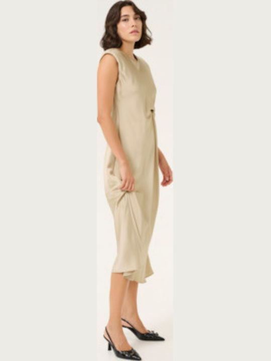 Sommer Maxi Satin Gold Damenkleid