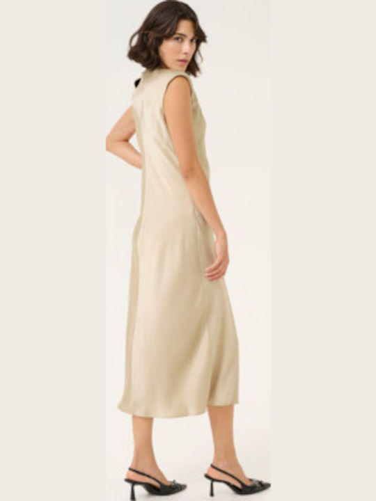 Sommer Maxi Satin Gold Damenkleid
