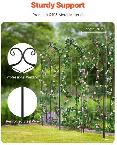 Vevor Set of 4 Metal Climbing Plant Supports 71x20 In Rust Resistant Hpjhx4jth71wyjpt6v0