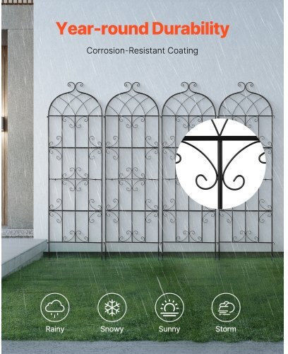 Vevor Set of 4 Metal Climbing Plant Supports 71x20 In Rust Resistant Hpjhx4jth71wyjpt6v0