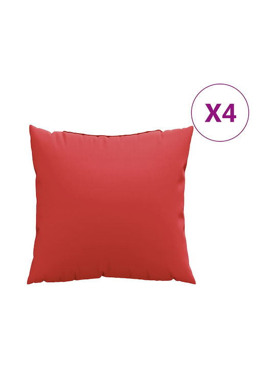 vidaXL Waterproof Garden Chair Cushion Red 4 Pieces 60x60cm