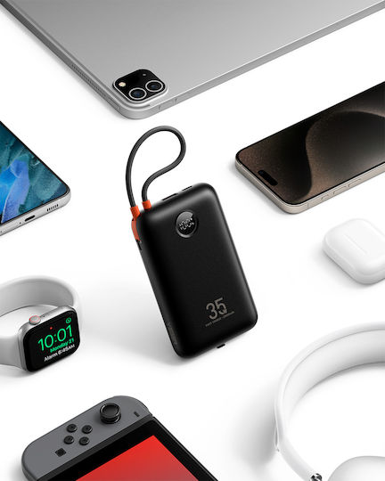 Veger W2068 Power Bank 20000mAh 35W cu Port USB-A și Port USB-C Livrarea energiei / Quick Charge 3.0 Negru
