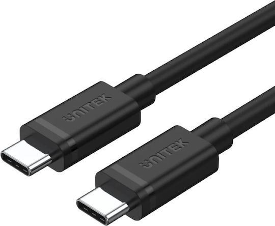 Unitek USB 2.0 Cable USB-C male - USB-C 100W PD Μαύρο 3m Y-C477BK-3M