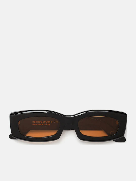 Retrosuperfuture Unisex Sonnenbrille mit Schwarz Kunststoff Gestell und Orange Linse Zaga-JJ9