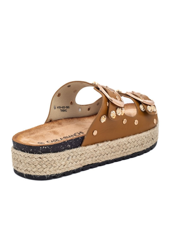 Women's Flat Sandals in Brown Color