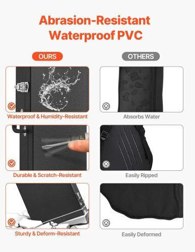 Vevor Waterproof Suitcase Bass Padded Black