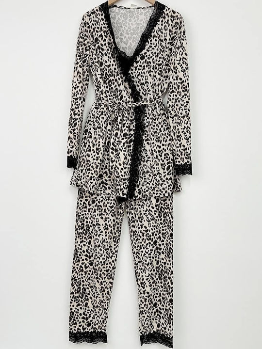 Cootaiya Summer Women's Pyjama Set Beige, Black, Brown