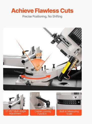 Vevor Metall-Horizontale Bandsäge 7 x 8,25 Zoll 1,1 kW Variable Geschwindigkeit 220V WSJSSPDJKXZD96ZL2V2