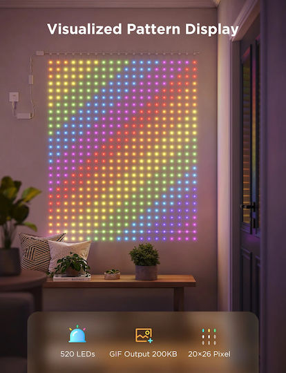 Λαμπάκια LED 3μ. x 200εκ. Πολύχρωμα τύπου Κουρτίνα