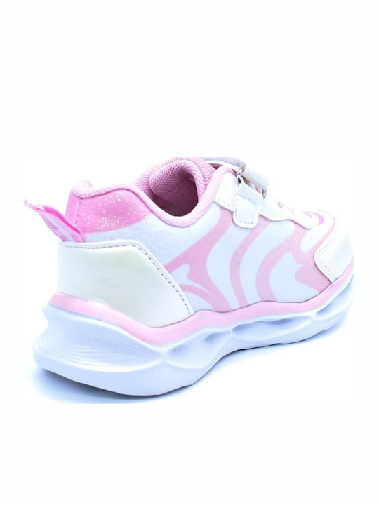 Kinder Sneakers mit Klettverschluss & Lichtern Rosa