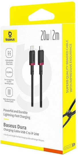 Baseus Dura Braided la Cablu Lightning 20W Negru 2m (P10377800U01-03)