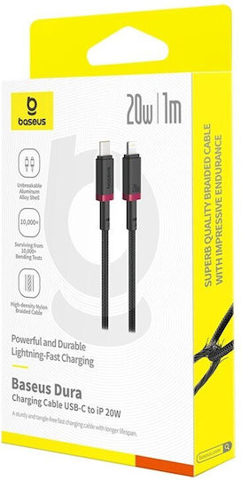 Baseus Dura Braided USB-C to Lightning Cable 20W Μαύρο 1m (P10377800U01-01)
