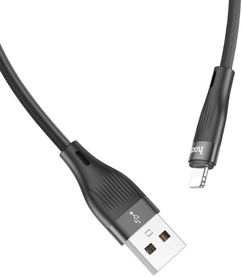 Hoco DU45 Sturdy Braided USB-A to Lightning Cable Μαύρο 1m (OMX-6942007622806)