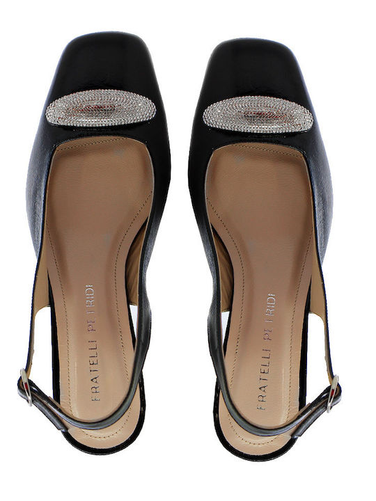 Leather Black Medium Heels