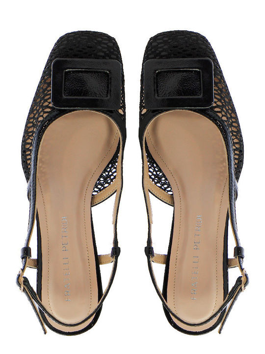 Leather Heels with Medium Heel Black