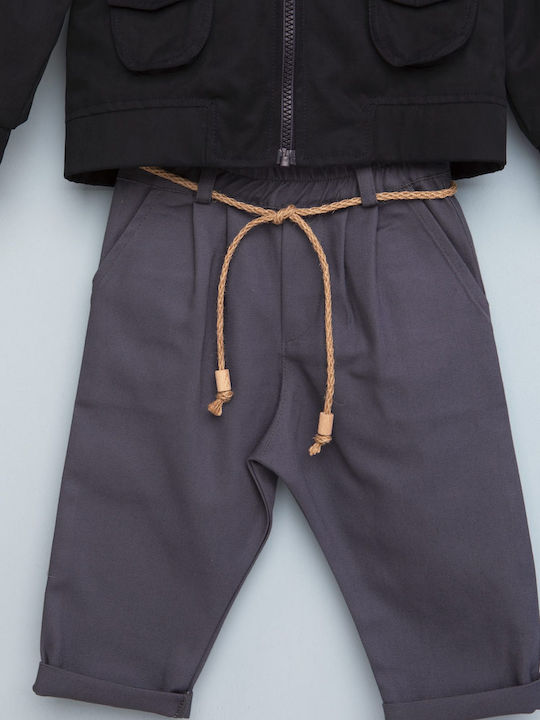 Taufanzug für Jungen Vlassis Schokolade-Blau 1708 Bambolino Bmb-1708