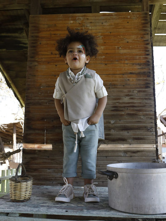 Baptism Suit for Boys Theodosis Beige-Green 1730 Bambolino Bmb-1730