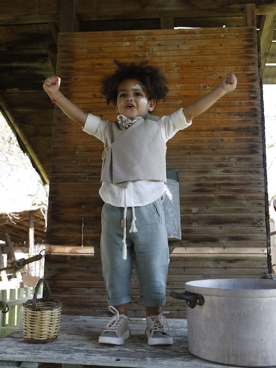 Baptism Suit for Boys Theodosis Beige-Green 1730 Bambolino Bmb-1730