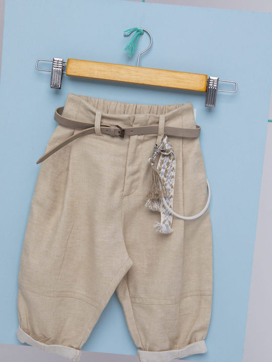 Baptism Suit for Boy Miltos Beige-Ecru 1743 Bambolino Bmb-1743