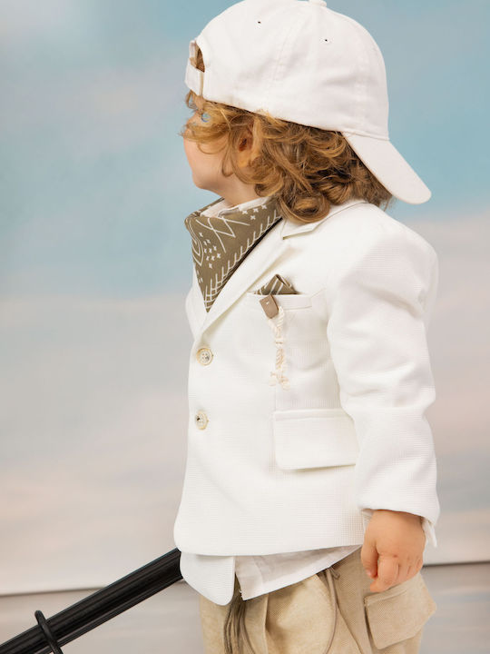 Baptism Suit for Boy Miltos Beige-Ecru 1743 Bambolino Bmb-1743