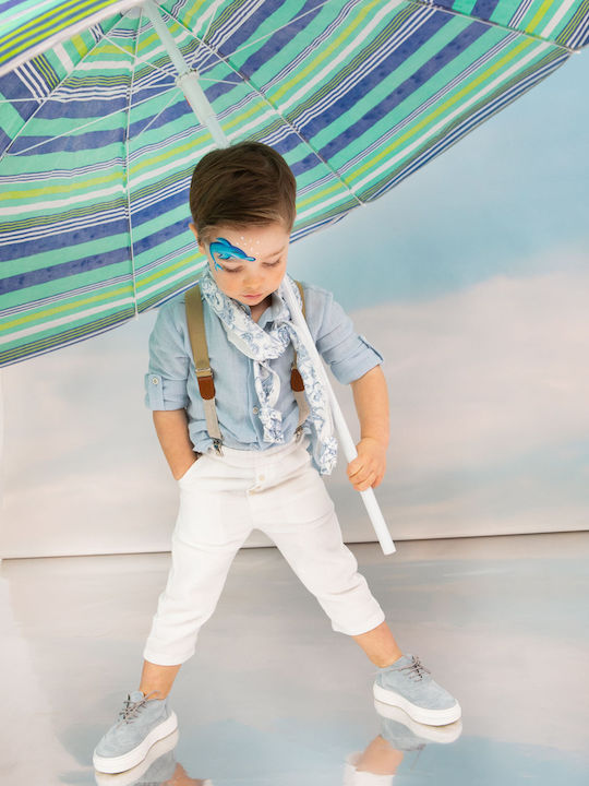 Baptism Suit for Boy David Sky Blue-White 1717 Bambolino Bmb-1717