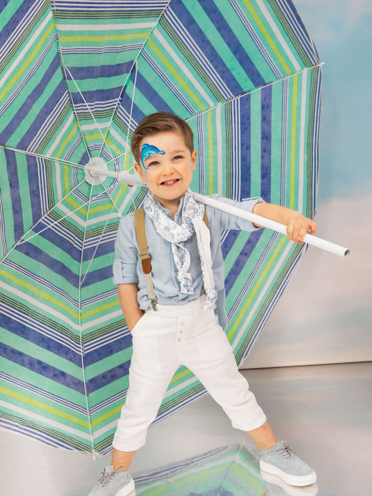 Baptism Suit for Boy David Sky Blue-White 1717 Bambolino Bmb-1717
