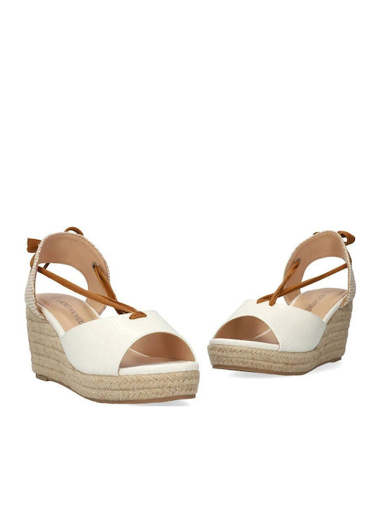 Women's Ankle Strap Platforms White