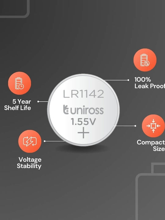 Uniross Alkaline-coin Lr1142 Ag12 Lr43 Battery 10pack